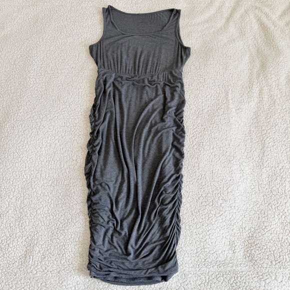 Torrid Super Soft Charcoal Gray Ruched Maxi Tank Dress – Size 0 | Reg Size 12 - Picture 5 of 12